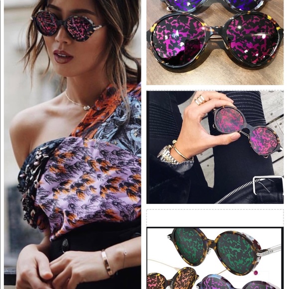 DIOR 2023 FASHION FORWARD COLOR IS  “GREEN” RUNWAY FOLIAGE ROUND SUNGLASSES - Picture 12 of 16